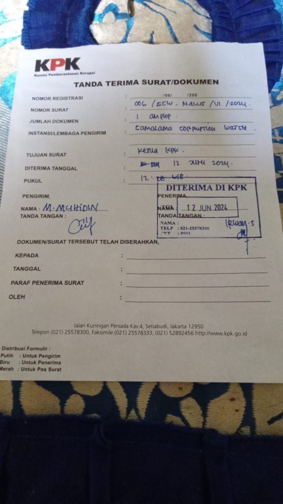 Wakil Wali Kota Tidore Kepulauan Dilaporkan ke KPK Terkait Dugaan Korupsi
