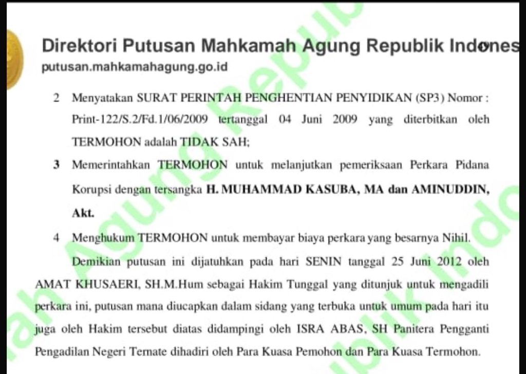 Misteri Hilangnya Bukti Korupsi MV Halsel Express 01, Kejati Malut Bungkam