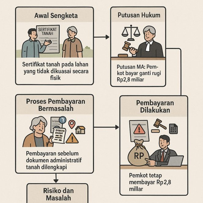 
 ilustrasi pembayaran pembayaran lahan di landmark ternate