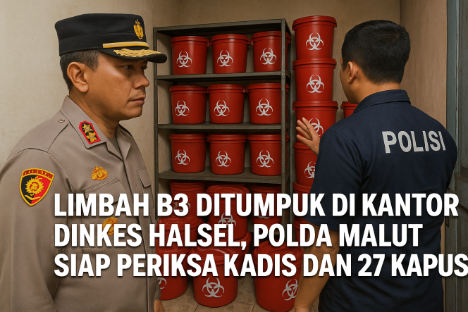 
 Kasus Limbah B3 di Dinkes Halsel Diselidiki Polda Malut, Kadinkes dan 27 Kapus Akan Diperiksa