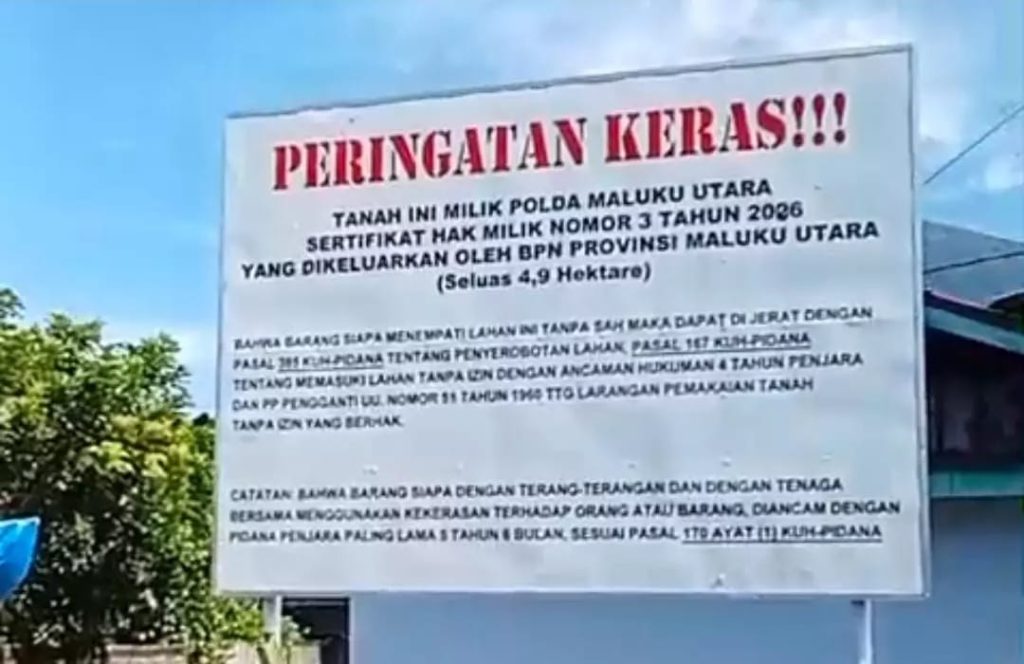 Polda Malut Peringatkan Warga Penyerobot Lahan di Ubo-Ubo