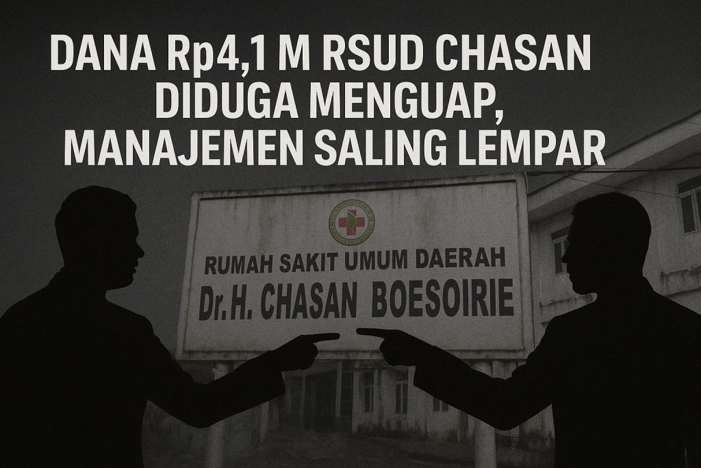 Dana Jasa Covid RSUD Chasan Rp4,1 M Hilang Arah, Direksi dan Bendahara Saling Lempar