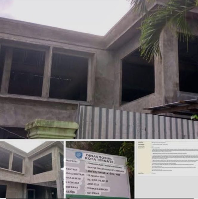 
 Gedung Dinsos Ternate Mangkrak, Pembangunan Masuk Tahun Keempat