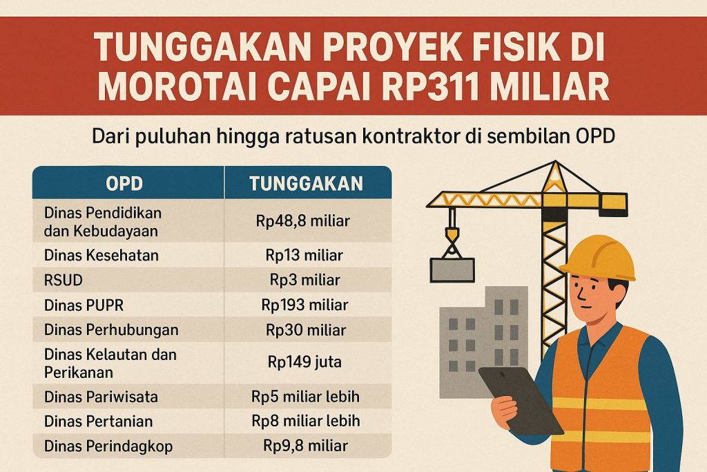 Morotai Krisis Proyek, BPKAD Ungkap Tunggakan Rp311 Miliar di 9 OPD