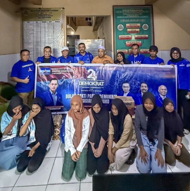 
 Demokrat Malut Berbagi di Panti Asuhan, Rayakan HUT ke-24 dengan Sederhana