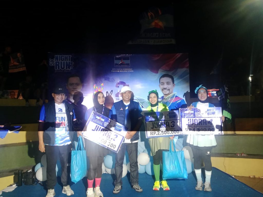 Demokrat Malut Meriahkan HUT ke-24 dengan Night Run 5K