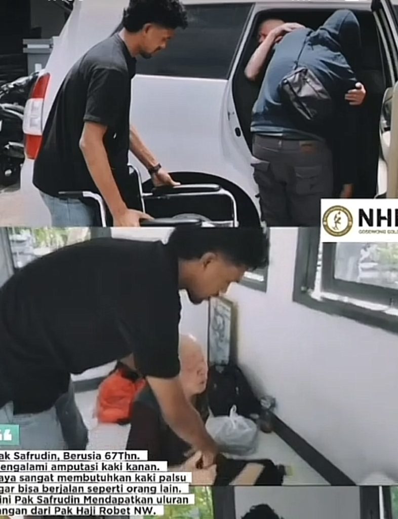 NHM Peduli, Safrudin Dapatkan Kaki Palsu dari Haji Robert