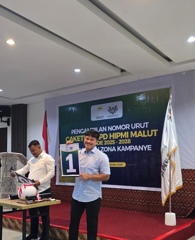
 Rio Pawane Dapat Nomor Urut 1 di Musda HIPMI Malut, Simbol Kemenangan