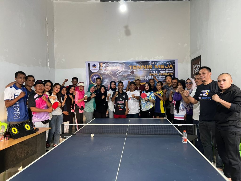 HUT ke-14, NasDem Ternate Gelar Turnamen Tenis Meja Antar Kader dan Keluarga Besar