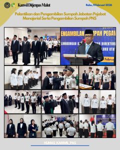 Kakanwil Ditjenpas Malut Lantik Pejabat dan Ambil Sumpah PNS