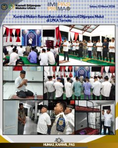 Kakanwil Ditjenpas Malut Lakukan Kontrol Malam Ramadan di LPKA Ternate