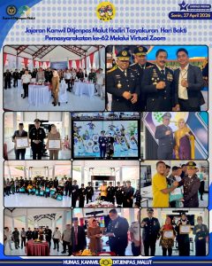 HBP ke-62, Ditjenpas Malut Gelar Tasyakuran Virtual, Salurkan Bansos dan Serahkan Gerobak UMKM