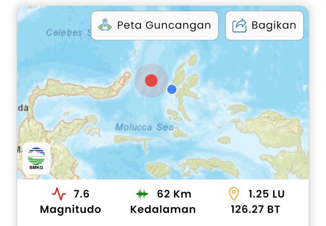 
 Gempa M 7,3 Guncang Maluku Utara, Warga Ternate Panik Berhamburan Keluar Rumah