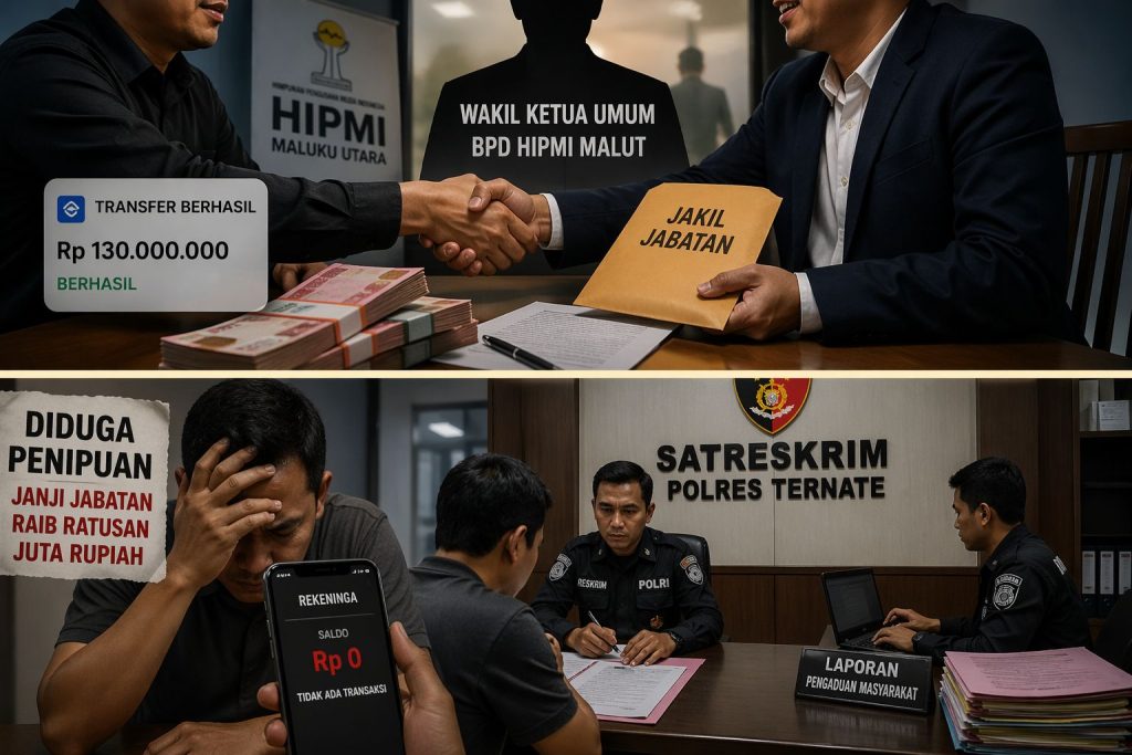 Janji Kursi HIPMI Malut Berujung Laporan Polisi, Uang Rp130 Juta Raib