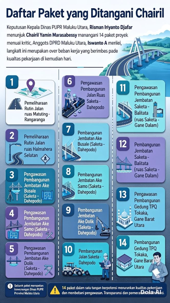 
 PPK 14 Proyek, DPRD Soroti Dugaan Monopoli di PUPR Malut