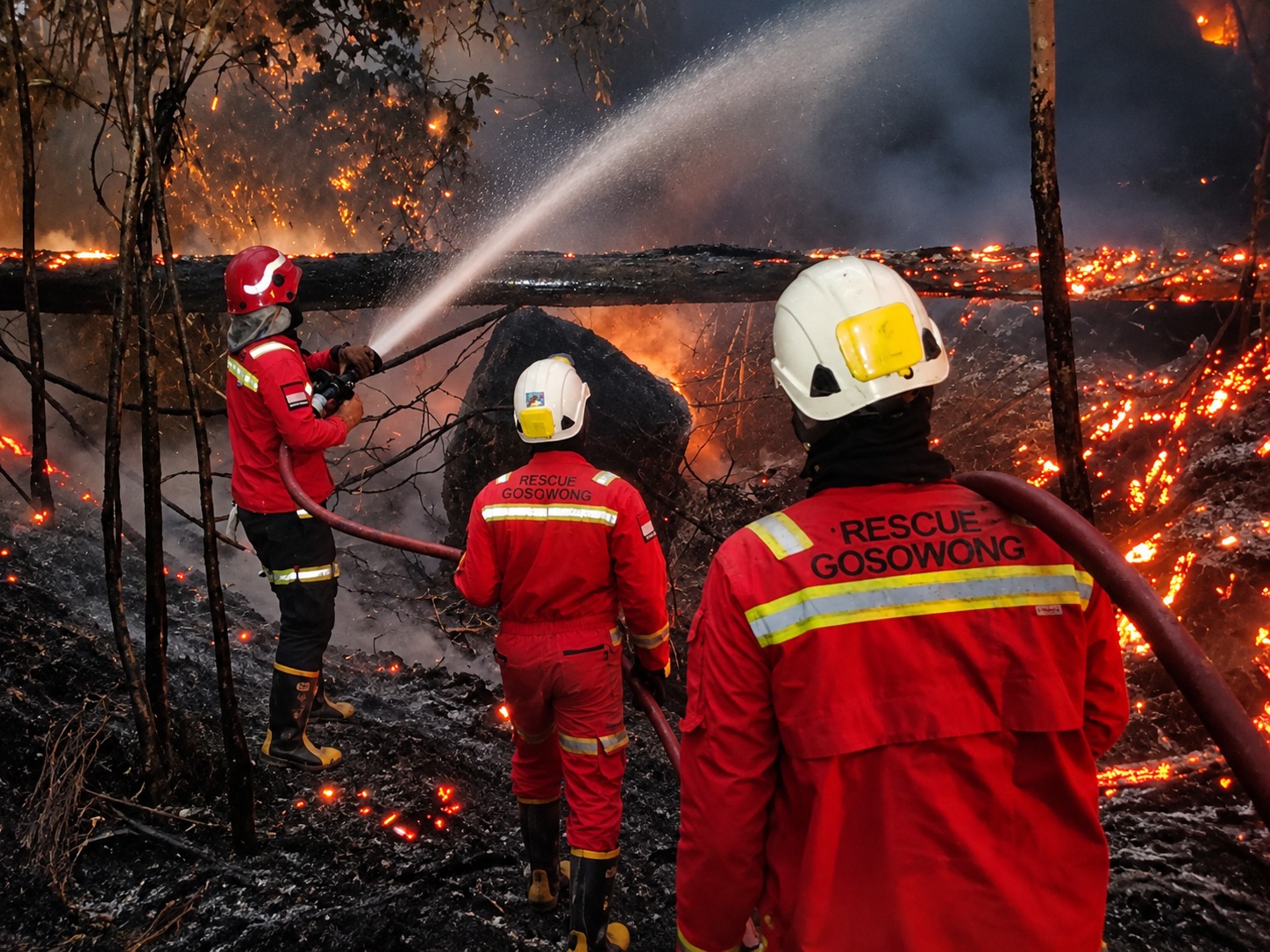 Berjibaku Padamkan Api hingga 24 Jam, Tim NHM Utamakan Keselamatan di Gosowong